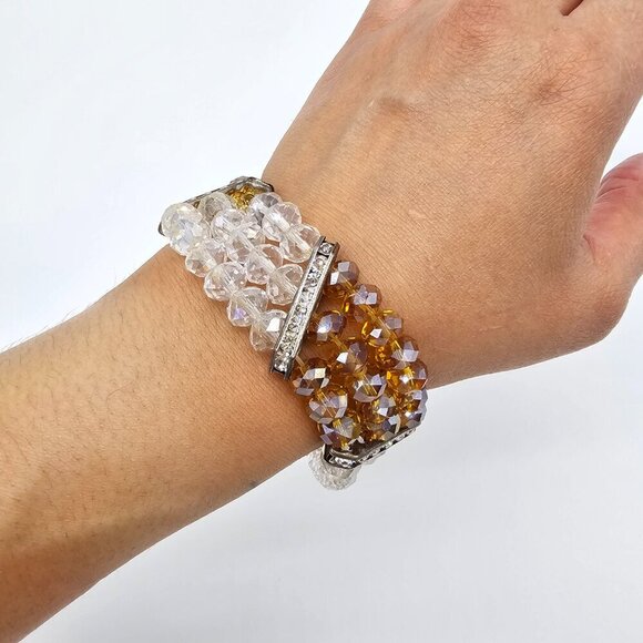 Fashion Crystal Beaded Stretchy Elastic Bracelet, One Size, New no Tags - Picture 5 of 11